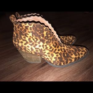 Cheetah print booties